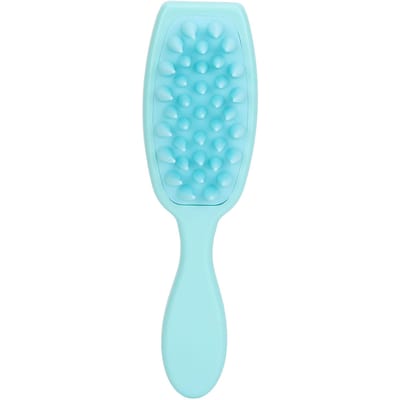 4 stuks Haar Hoofdhuid Masseerder Shampoo Borstel Siliconen Lange Handvat Verbeter Haar Groei Roos Verwijdering blauw