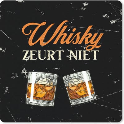 Muismat 20x20 cm - Mousepad Whisky - Glazen - Vintage - Muismatten - Cadeau voor man