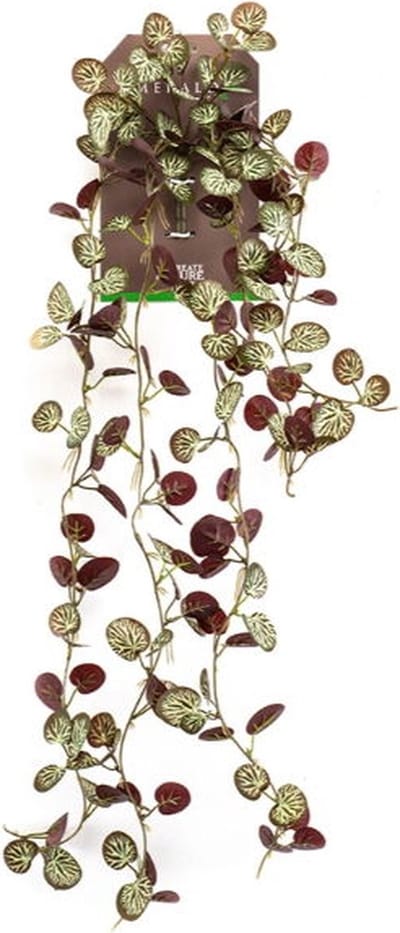 Kunsttak saxifraga hanging bush green/burgundy, 85 cm Hortus