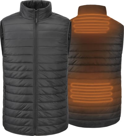 30seven | Verwarmde Bodywarmer voor Mannen | Mouwloos | Regular Fit | Met oplaadbare Powerbank | Zwart | S