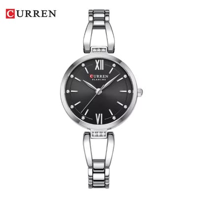 CURREN Horloge 9092 – Zilverkleurig Zwart – Dames – Quartz – 30 mm – Roestvrijstalen Band – Waterbestendig – Elegant & Tijdloos