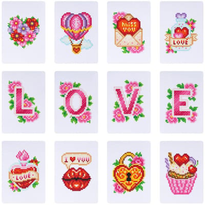 Minipaintings - 044 - set van 12 - Love / lekkernijen - diamond painting - compleet pakket - Diamond painting by Wietske