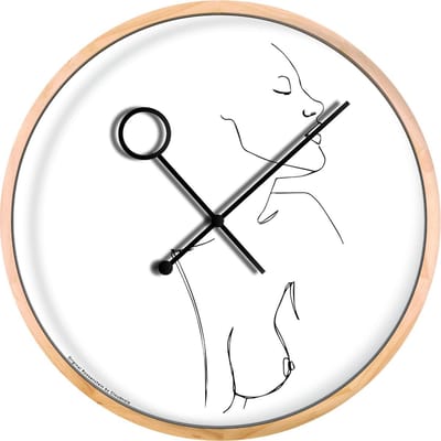 Cloudnola Girl Wall clock 42 cmTessa Roosenstein - Line Art Klok