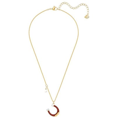 Swarovski Rode Hoefijzer Vormig Geluks Ketting Dames ketting 5464197 Box (Random Color),F,Red white