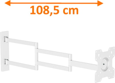 Axis XL 108,5 cm Draai- en Kantelbare TV Beugel Wit