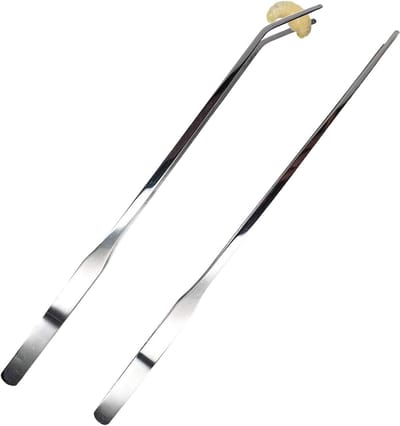 Pincet voor reptielen - Voeder tang - Aquarium onderhoud - Roestvrij staal - 27 cm lang - Zilver