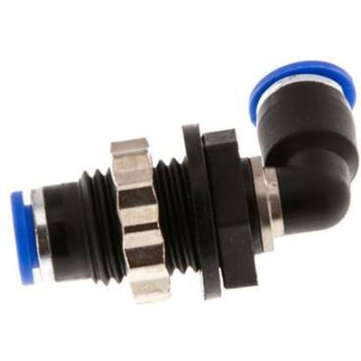 6mm 90Graden Bocht Insteek Fitting PA 66 NBR Doorvoer [2 Stukken]