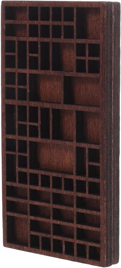 Houten Opbergdoos - Kristallen Vitrine - Verzameling Presenteren - Meerdere Vakken - 10 x 5.3 cm - Koffie