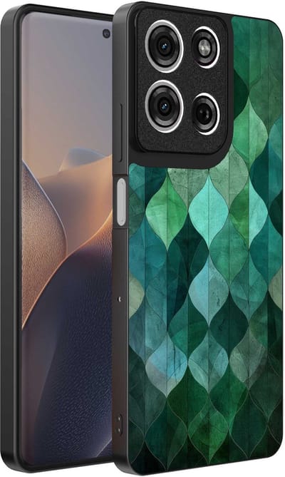 Geschikt voor Motorola Edge 60 Pro Telefoonhoesje met Groene Bladeren Opdruk - TPU Backcover Case Green Leafs Design - Groen - Smartphonica geschikt voor Motorola Edge 60 Pro