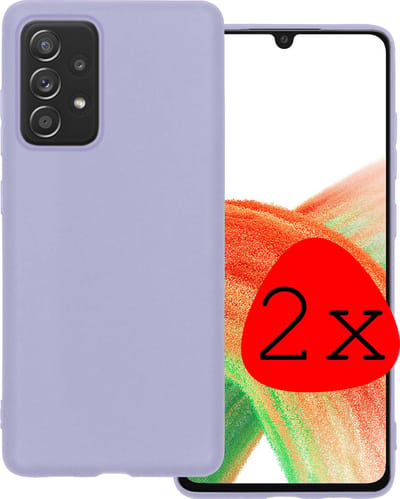 Hoesje 2 Stuks - Geschikt voor Samsung Galaxy A33 - Sterk & Shockproof - Case Siliconen - Back Cover - Telefoon Hoes - Lila