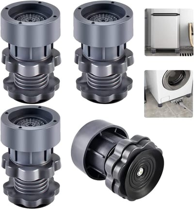 Dailygoods- Trillingsdempers - 4 stuks - Verstelbare hoogte 7-10 cm - Antislip - Schokdemper - Voetjes voor wasmachine - Bescherming voor vloer - Wasmachinevoetjes