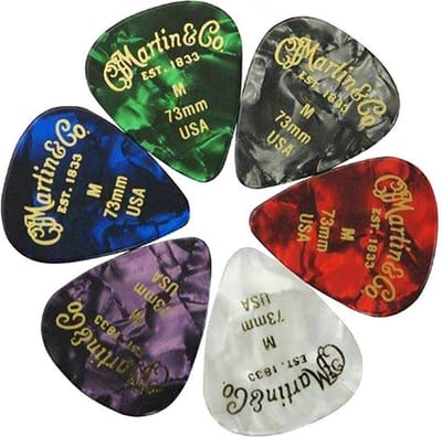 Martin SPA 18A0096 Pick Set Met 6 Stuks 351 Vorm Klassieke Gitaarpicks Voor Studio En Podium Gebruik