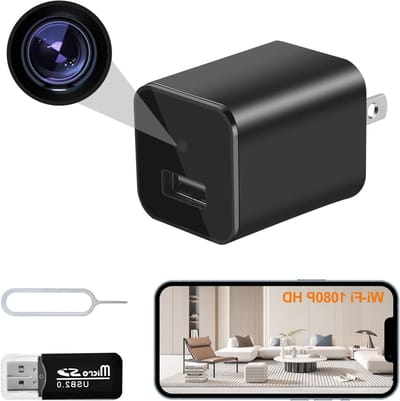 Mini-camera Draadloos - Kleine WiFi Cam - Thuisbeveiliging Binnen - Bewegingsdetectie Nachtzicht - 25x51x25 mm - Zwart