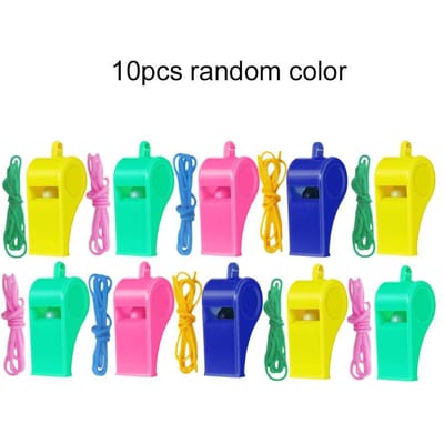 10~50 pièces Mini Sifflet en Plastique avec Cordon pour Compétition Sportive Football Soccer Basketball Cheerleading Sifflet d'Arbitre TMZ yellow