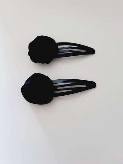 Le Sjalerie Klikklak Haarspeld Met Bloem Set van Twee Speldjes Donkerblauw meisje  kind speld