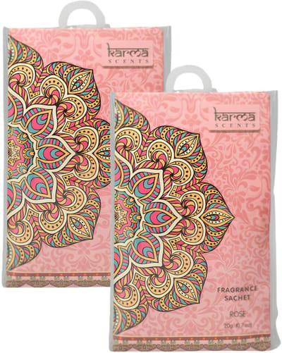 Home & Styling Geurzakjes Rozen geur - set 6x stuks - met ophanghaak - geurkaartjes/luchtverfrisser - kasthangers