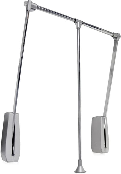 Dailygoody - Hang uittrekbare garderobestanglift - Maximaal gewicht 12 kg - Verchroomd staal en plastic - 600-830 mm - Ideaal voor kleine ruimtes - In...