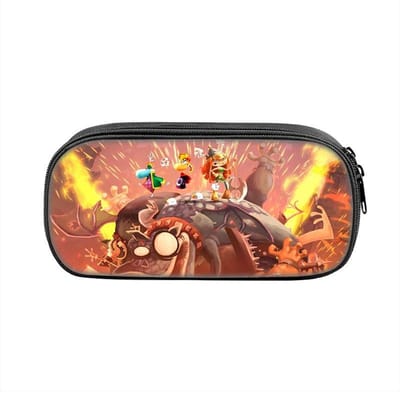 Cartoon Games Rayman Legends 2-delige Set Rugzak Schooltas Jongens Meisjes Camping Rugzak Etui Potloodzak Potlooddoos beige