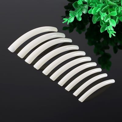 Extra Lange Kunstmatige Vingernagels Tip Halve Cover Valse Nagel Art Design Salon Tips Manicure Decoratie Tool (Beige) - 10 St