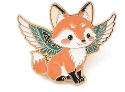 Pin vos, dier, cute, fox, enamel pin, emaille, broche, kledingspeld