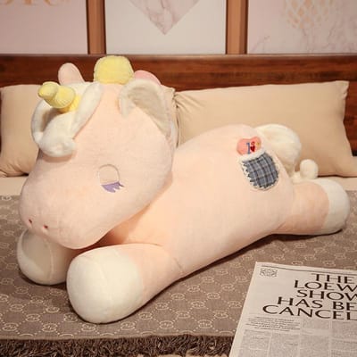 40-100cm Kawaii Liggend Eenhoorn Pluche Speelgoed Zacht Gevuld Eenhoorn Zachte Poppen Dier Paard Speelgoed Kussen Verjaardagscadeaus 60cm