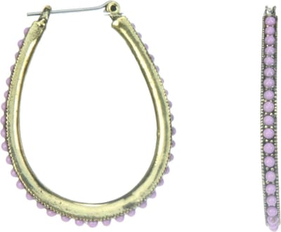 Behave - Oorringen ovaal lila accenten - Bohemian stijl - Nikkelvrij