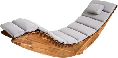Terrasstoel - Lounge stoel - Ontspannen buiten - Schommelende beweging - 60x176cm - Lichtgrijs