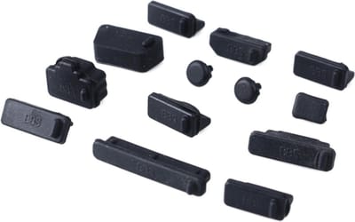 Hiden - Siliconen Laptop Plugs Covers - Anti-stof - Laptop Accessoires - Zwart