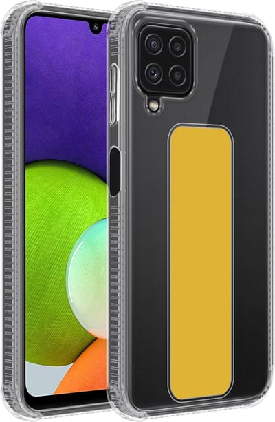 Cadorabo Hoesje geschikt voor Samsung Galaxy A22 4G / M22 / M32 4G in GEEL - Beschermhoes gemaakt van flexibel TPU silicone Cover Case met houder en standfunctie