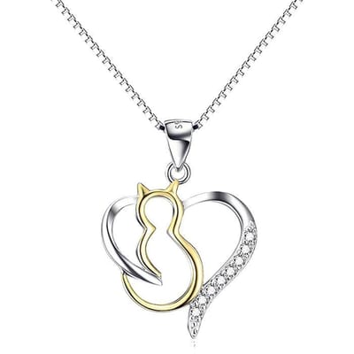 925 sterling zilveren hanger accessoires schattige liefde kat dier diamanten ketting sieraden white
