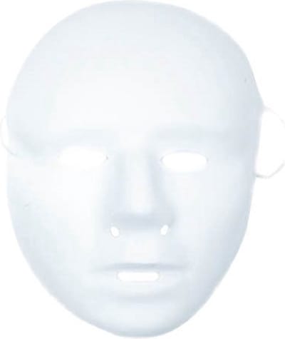 Faram Party Grimeer/Schmink masker - wit - van kunststof - met elastiekje - volwassenen - gezichtsmaskers