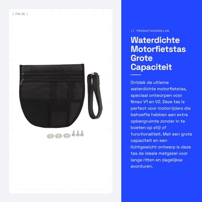 Dailygoods- Motorfietstas Waterdicht - Grote Capaciteit - Geschikt voor Nmax V1/V2 - Duurzaam - Verstelbaar - Ideaal voor Lange Rit - Motorbag