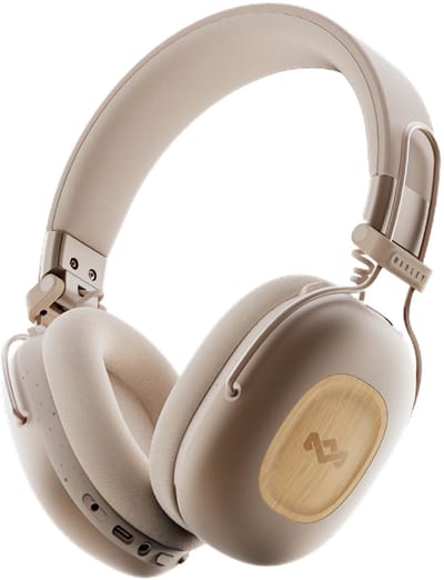 House of Marley Positive Vibration Rebel ANC Draadloze Koptelefoon - Active Noise Cancelling - Bluetooth Hoofdtelefoon - 130 uur Batterijduur - Ecofriendly Materialen - Cream