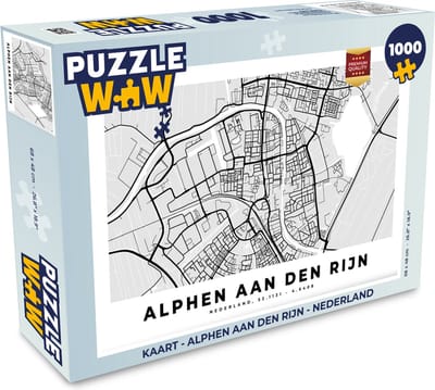 Puzzel Kaart - Alphen aan den Rijn - Nederland - Legpuzzel - Puzzel 1000 stukjes volwassenen