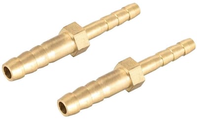 Dailygoods- Slangconnector Messing - 6-4 mm - Metalen Recht - Variabele Diameter - 2 Stuks - Duurzaam en Flexibel - Slangfitting