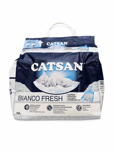 CATSAN Bianco Fresh Kattenbakvulling 10L – Klontvormend – Sterke Geurcontrole – Laag Stofgehalte - Kattegrind