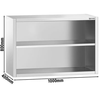 GGM Gastro Edelstahl Wandhängeschrank PREMIUM - 1000x400mm - ohne Schiebetür - 800mm hoch