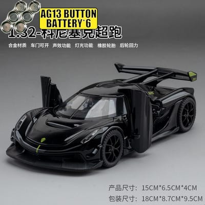 1:32 Knsg Jesko Zweeds Handgemaakt Vlaggenschip Hypercar Legering Metaal Diecast Modelauto Trendy Sieraden Verzamelaarsobject Ornament Cadeau