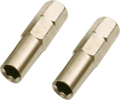 2x Magnetische Adapter 1/4 inch naar 4 mm Zeskant Bithouder - Vernikkeld