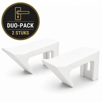 Duo Pack – Set van 2 – Flexibele Deurklinkhaak – Rubber Deurstopper voor Muur – Beschermt Deurklink & Wand – Wit