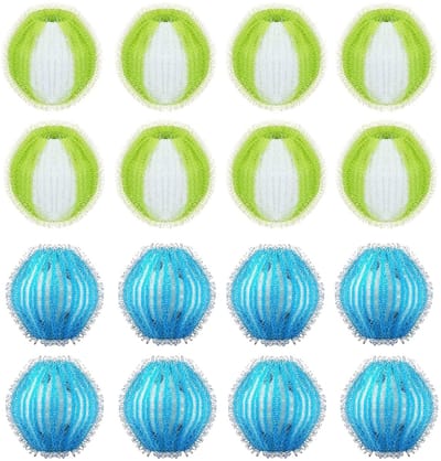 Dailygoods- Haarverwijderaar voor Wasmachine - 16 Stuks Herbruikbare Pluisballen - Dierenhaarverwijderaar - Pluizenverwijderaar - Effectieve Haarverwijdering - Microvezel Oppervlak