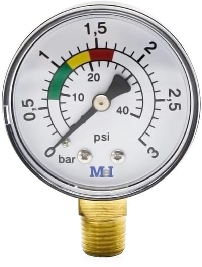 Dailygoods- Waterdrukmeter 0-3 bar - 50mm Diameter - Precisie Meting - Duurzaam Materiaal - Eenvoudige Installatie - Corrosiebestendig - Drukmeter