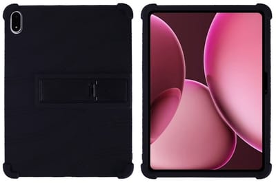 Coverup Tablethoes geschikt voor OnePlus Pad 3 Hoesje - Siliconen Back Cover met Kickstand - Zwart
