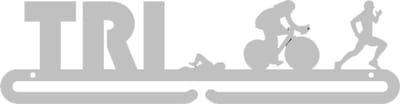 Triathlon Man Medaillehanger RVS (35cm breed) - Nederlands product - incl. cadeauverpakking - sportcadeau - topkado - medalhanger - medailles - triatlon - muurdecoratie