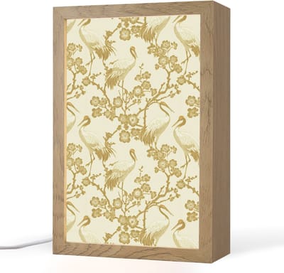 Tafellamp 20x30 cm - LED lamp - Kraanvogels - Kersenbloesem - Goud - Decoratieve tafellampen - Dimbaar - Tafellampje slaapkamer - Woonkamer binnen