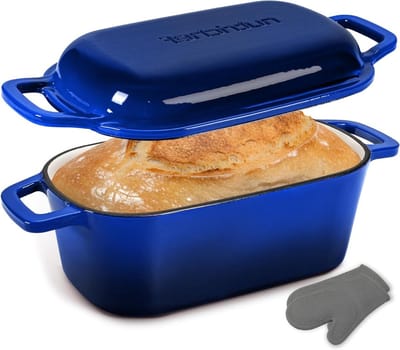 Gietijzeren Broodpan - Dutch Oven Broodbakpan - Brood Bakken - Gelijkmatige Verwarming - 254 cm - Blauw
