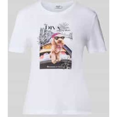 slim fit T-shirt met strass-steentjes