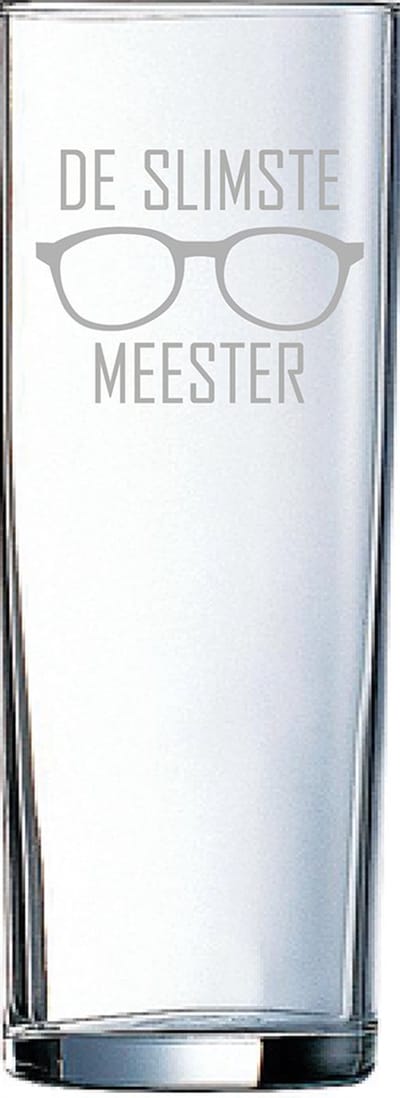Gegraveerde longdrinkglas 31cl De slimste meester