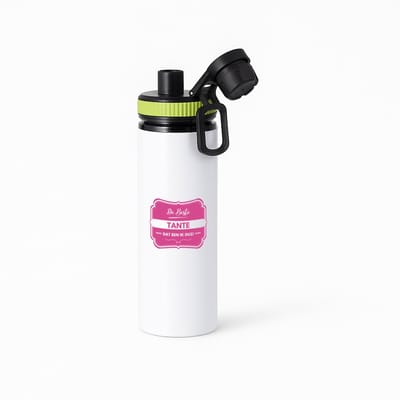 Hacebo® - De beste tante waterfles met draaidop groen - Tante - een tante - verjaardagscadeau - verjaardag - cadeau voor tante - cadeau - kado - geschenk - gift - tante artikelen - water fles - 850ML