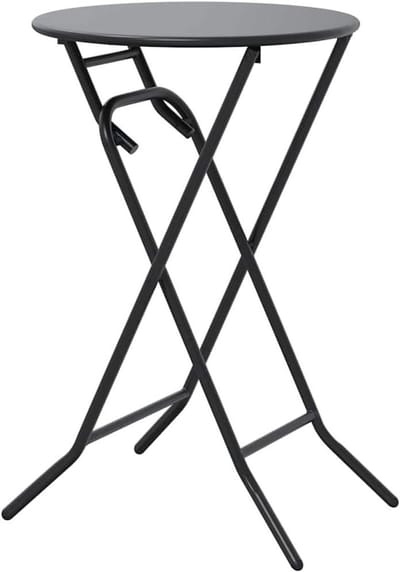 Klaptafel Rond - Balkontafel Tuin - Buiten Zitten - Ruimtebesparend Inklapbaar - 50 x 50 x 72 cm - Antraciet